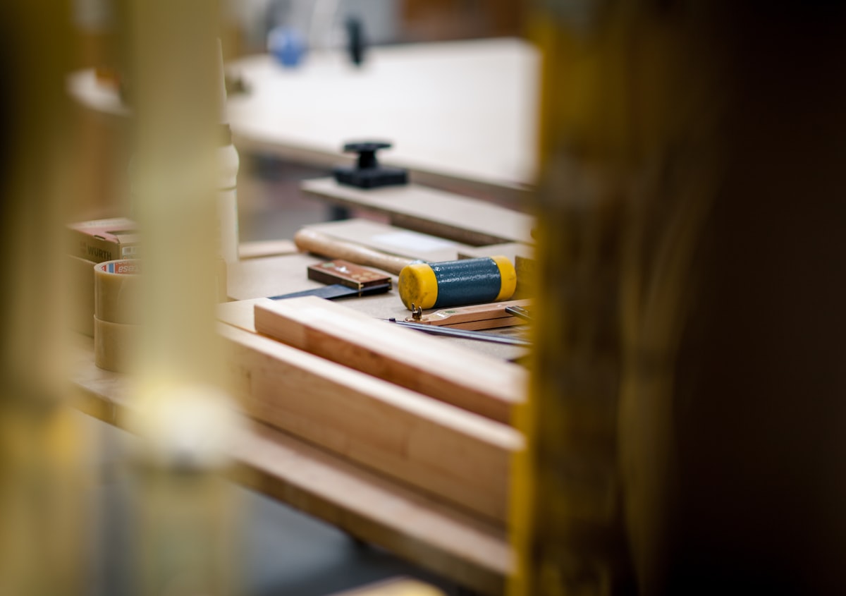 Detail of workbench and hand tools